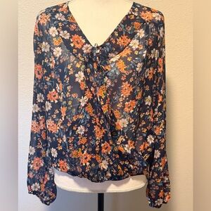 Mossimo sheer floral blouse size M